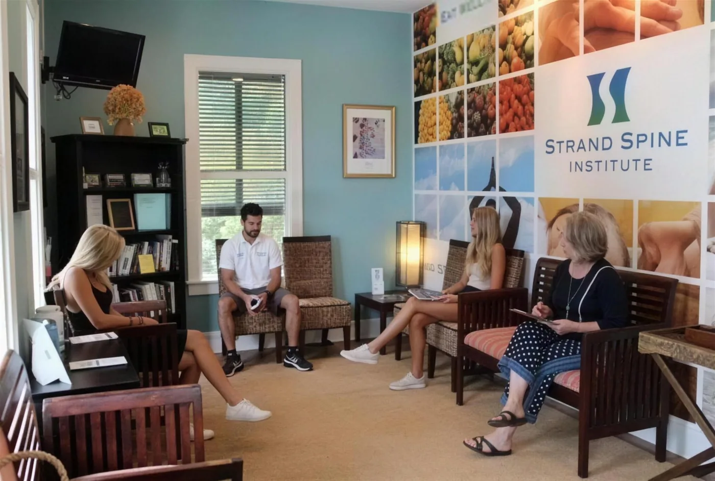 The waiting room at Strand Spine Institute in Pawleys Island